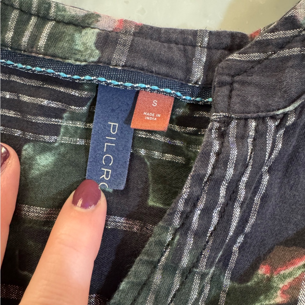 Pilcro Patterned Blouse With Flutter Sleeves - image 4